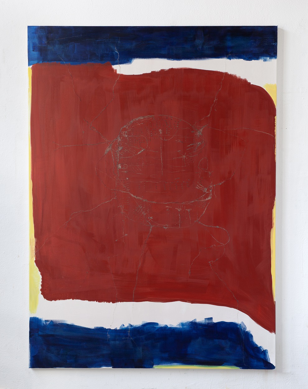 Philipp Naujoks, Hydrokinese, 2026, 180 x 130 cm, Eitempera, Laser, courtesy Galerie Rupert Pfab