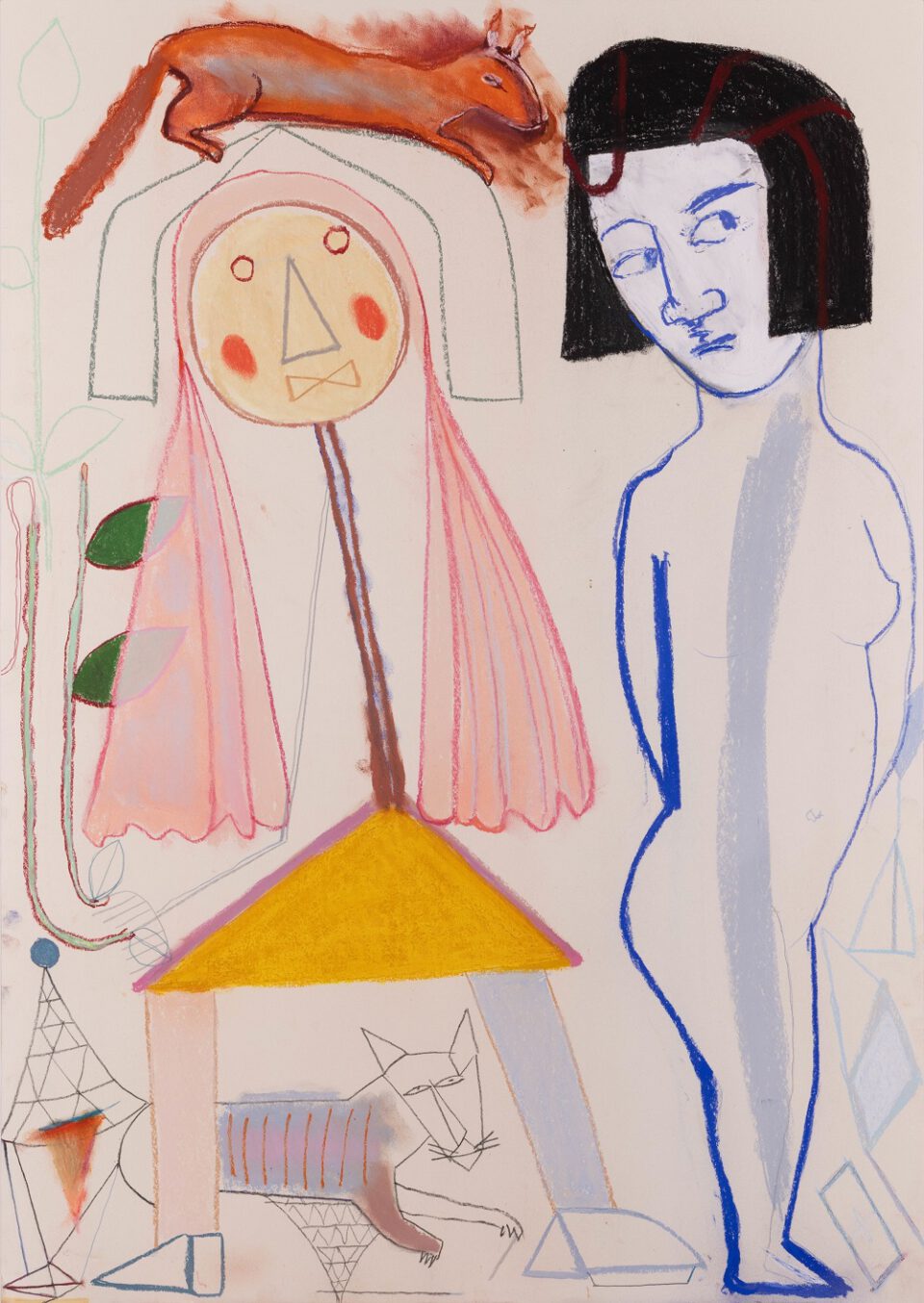 Ilse Henin, ohne Titel – 0007, 2026, 100 x 70 cm, Pastellkreide auf Papier