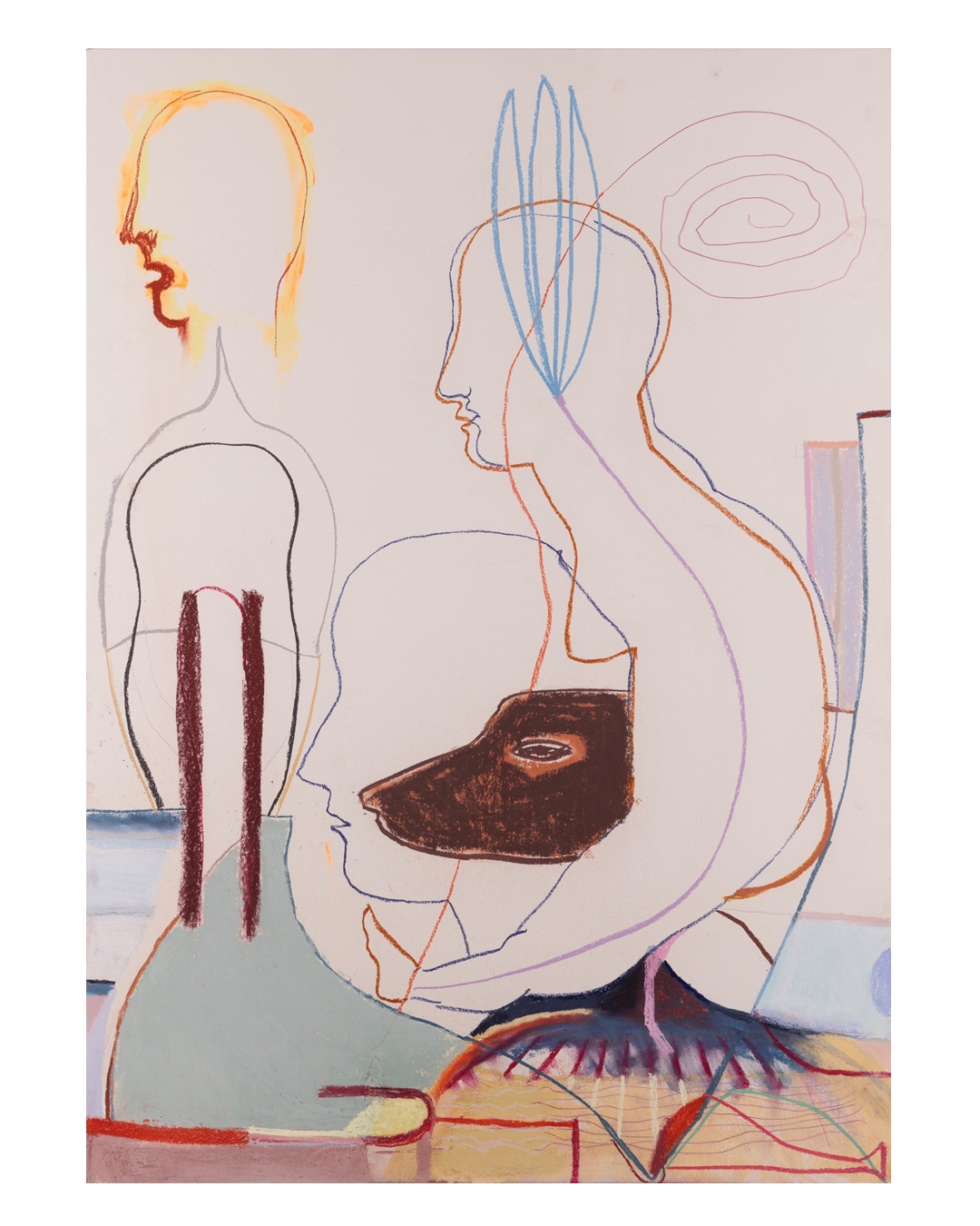 Ilse Henin, ohne Titel (1), Pastellkreide auf Papier, 100 x 70 cm, gerahmt